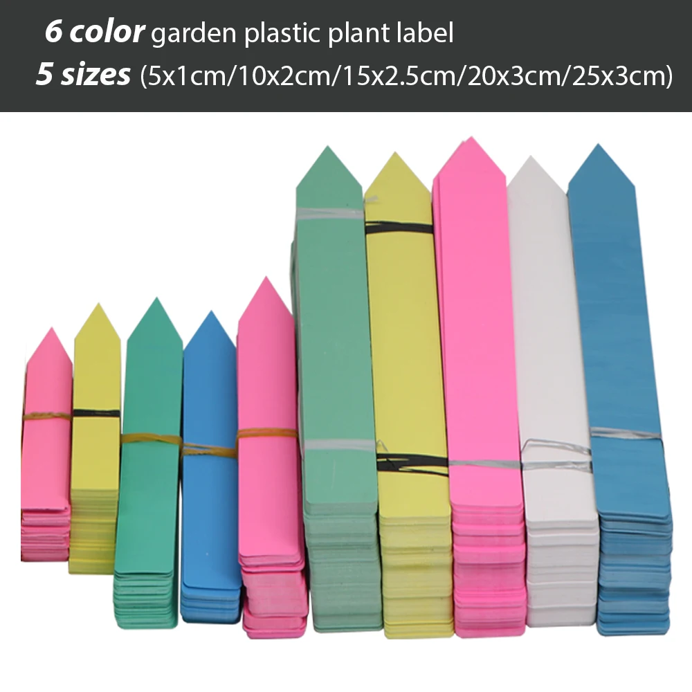 5 Sizes Garden Plant Label Plastic Arrow Waterproof Label Flower Succulent Bonsai Seedling Mark Card Can Be Written And Reused