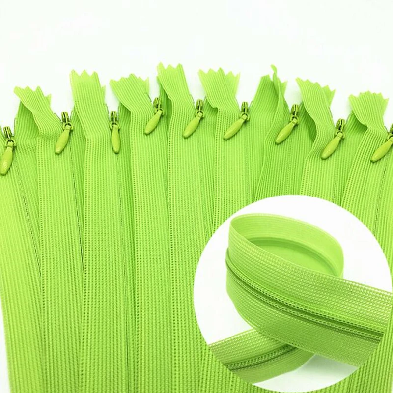 10 Stück 3 # Weiße 28cm/30cm/40cm/50cm/60cm Nylon-Unsichtbare Weiche Tüll-Chiffon-Reißverschlüsse zum Nähen – Detail 13