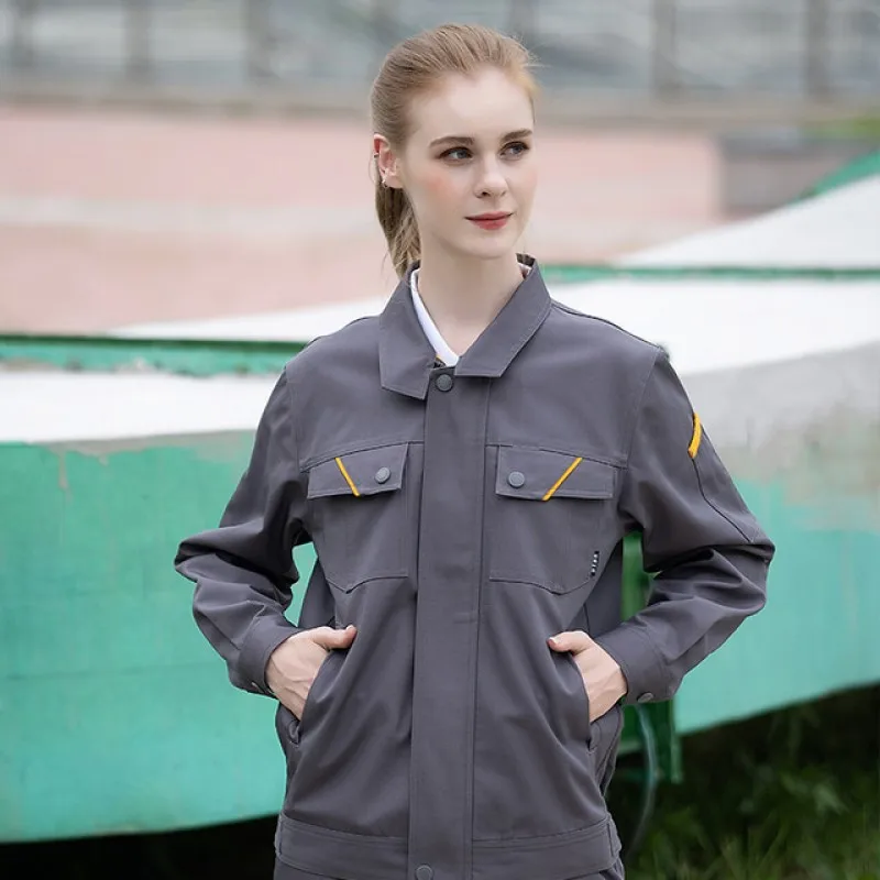 Autumn Worker Clothing Long Sleeves Durable Wear Resistant Zipper Jacket Pants Auto Repair Mechanics Factory Workshop Uniforms5x