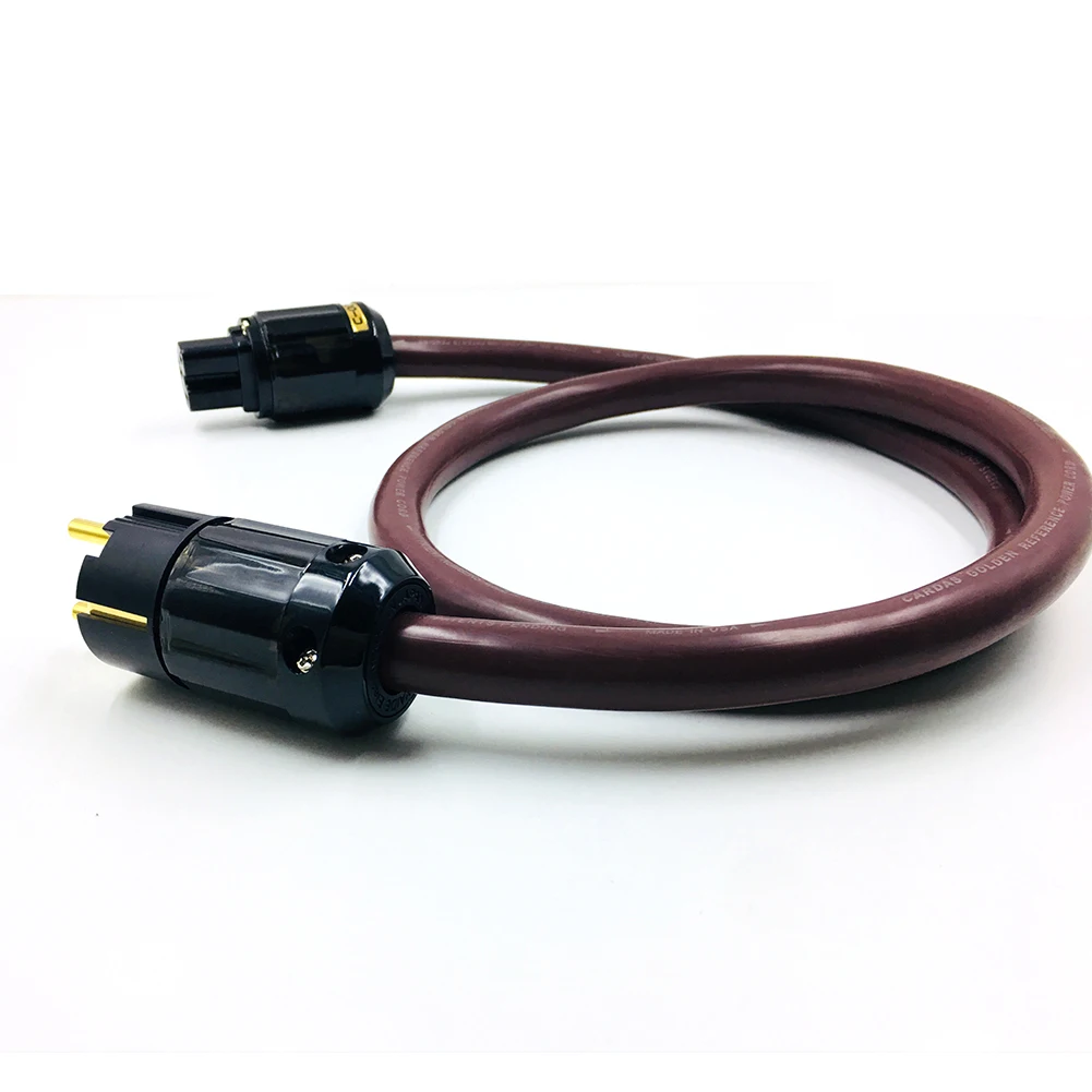 Hifi Gold-plated Power Plug HIFI EU Schuko AC power cable HIFI AC Power Cord Cable