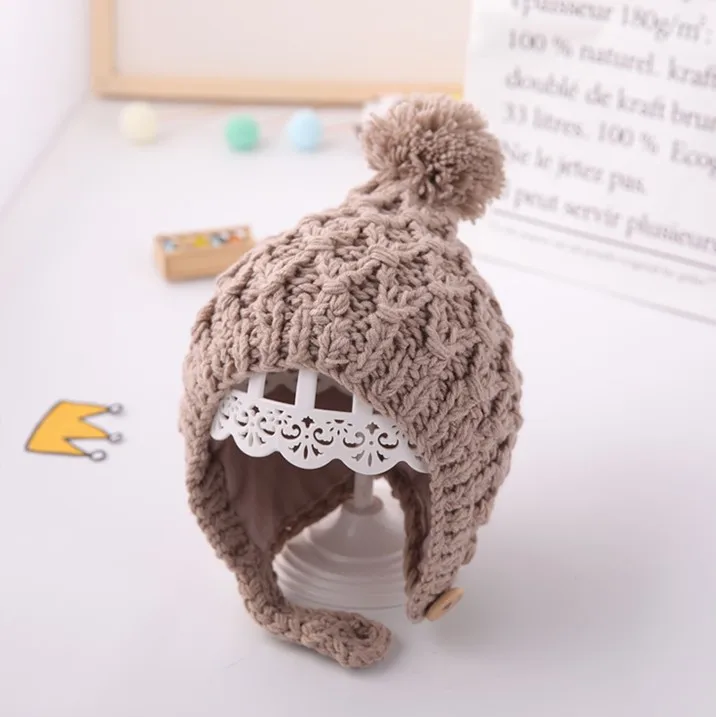 Newborn Beanies Baby Hat Pompon Winter Children Hat Knitted Cute Cap For Girls Boys Casual Solid Color Girls Hat Baby Beanies