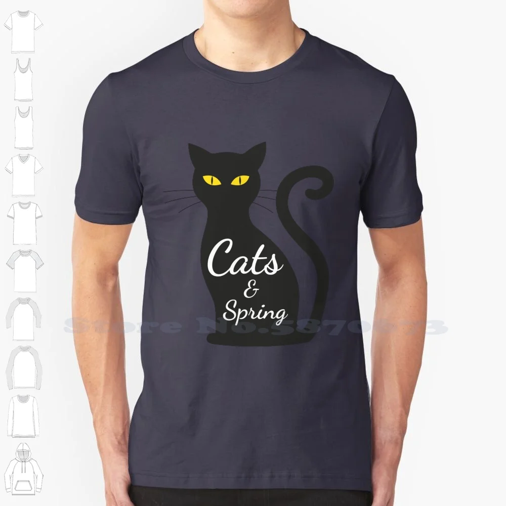 Cats And Spring Tshirt For Women 100% Cotton T-Shirt Give Bounce Saltation Jumping