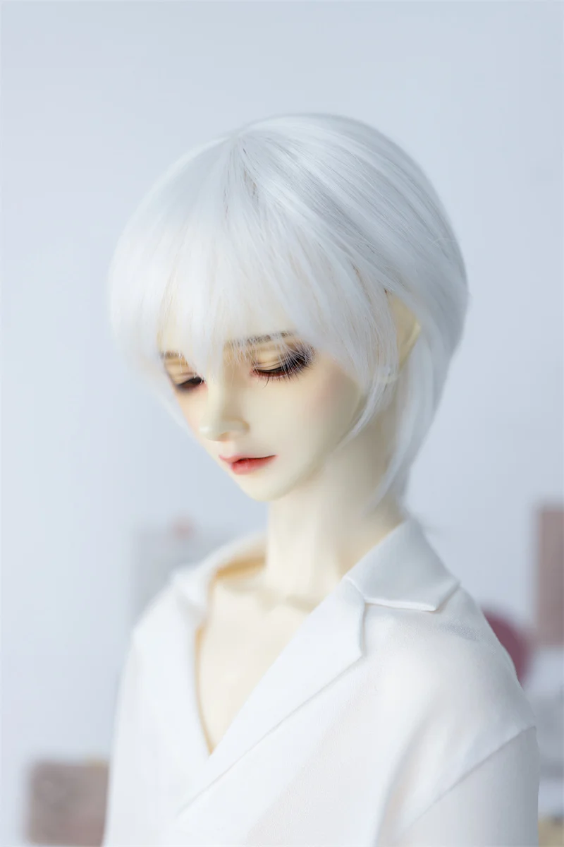 Bjd/sd/dd วิกผม1/4และ1/3อุณหภูมิสูงผมสั้นผ้าไหมเครื่องประดับตุ๊กตา