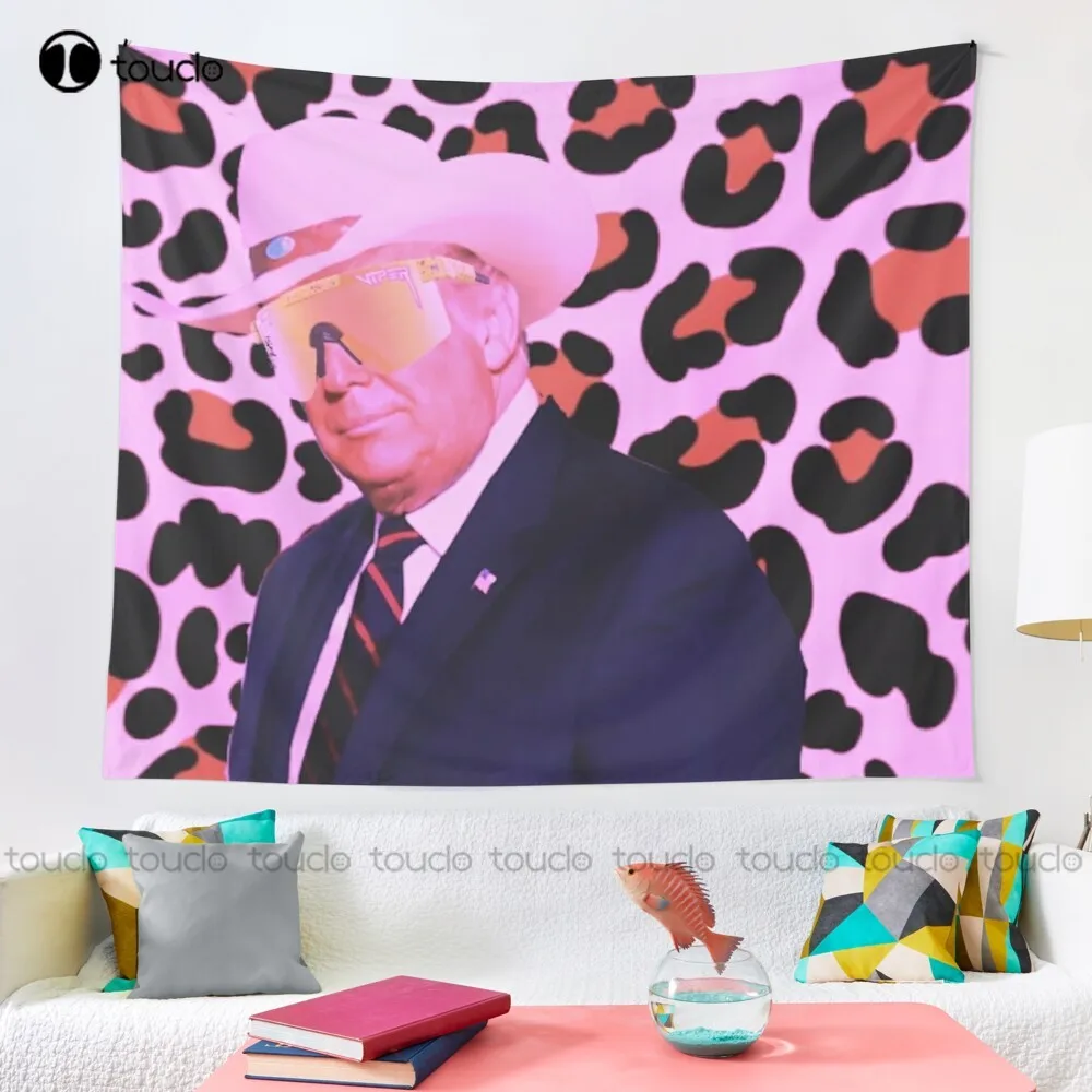 New Light Orange And Pink Cheeetah Trump Merch Tapestry Beautiful Wall Tapestry Blanket Tapestry Bedroom Bedspread Decoration