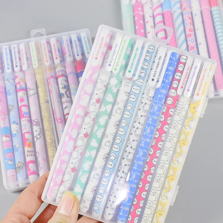 20 Pcs Pen (2 Box) Colors Office Stationery Creative Gel Pen Set Ten Sticks Cute Signature Pen Cute Stationary for School