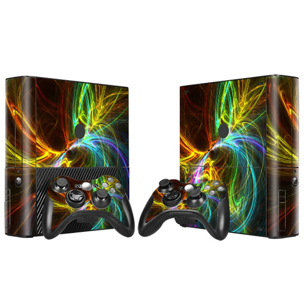 ملصقات من الفينيل على شكل أوراق خضراء لوحدة التحكم XBOX 360 E و2 قطعة من ملصقات جلود التحكم