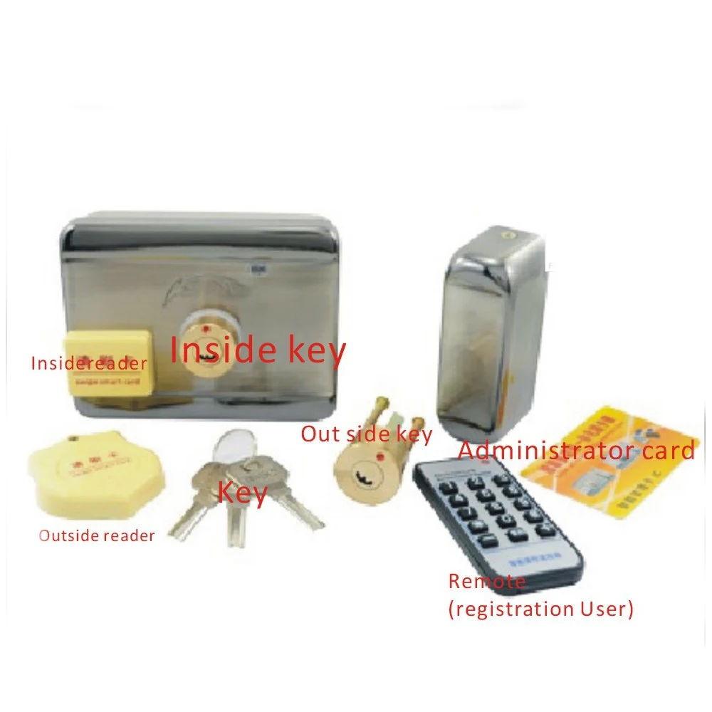 DIY Internal and external key (RFID) to open the door RFID  Lock Access Control System +10pcs cards