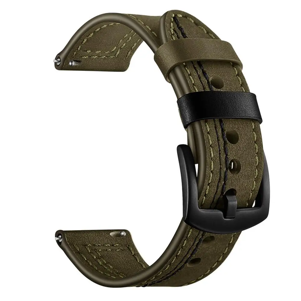 Correa de cuero para reloj inteligente, repuesto para Huawei Watch GT/GT2e, 22mm, 20mm, Samsung Galaxy Watch 42/46mm