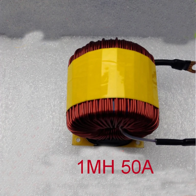 big power Ferrosilicon magnetic inductor 1MH 50A LC LCL Filter Inductor PFC ring Inductor 82turns