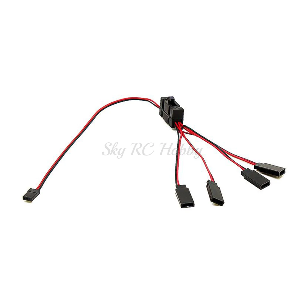 RC Servo Extension 1 to 3 / 1 to 4 Y Wire Cable LED Light Control Power Switch for JR Futaba RC Model