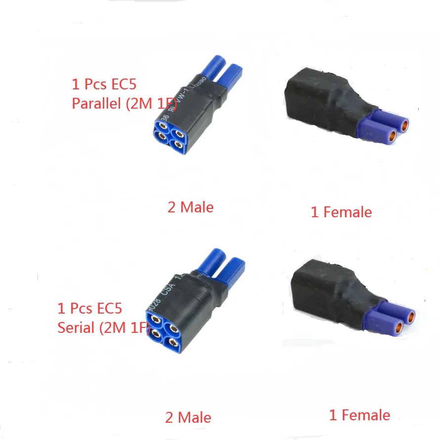 1PCS Deans T Plug  EC3 EC5 XT60 XT90 Parallel Serial Adapter Lipo Battery Converter Connector Plug DIY RC Model accessories