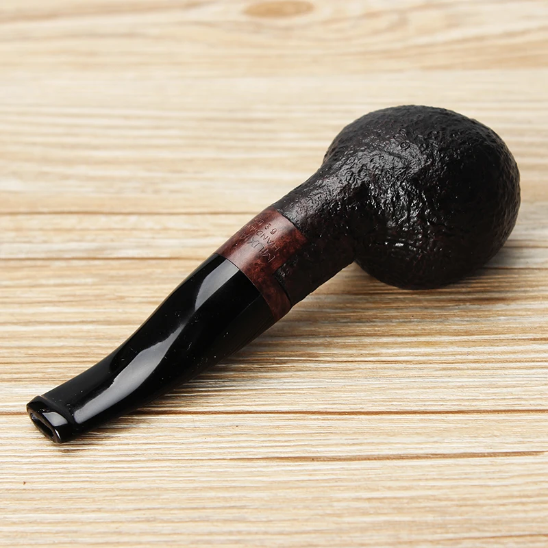 MUXIANG Classical Briar Wooden Smoking Pipe Bent Short Stem Tobacco Pipe Fits for 9mm Filter with 10 Cleaning Tools Kit aa0144PS