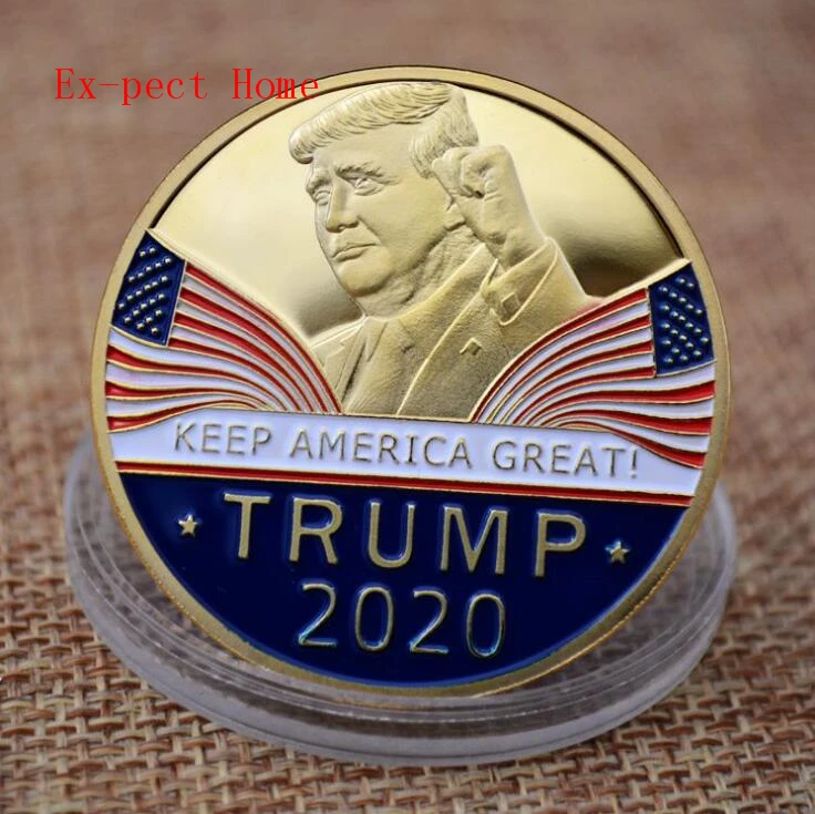 500pcs/lot Commemorative Coin America President Trump 2020 Collection Speech Crafts Art Storage Souvenir Alloy Round Gifts