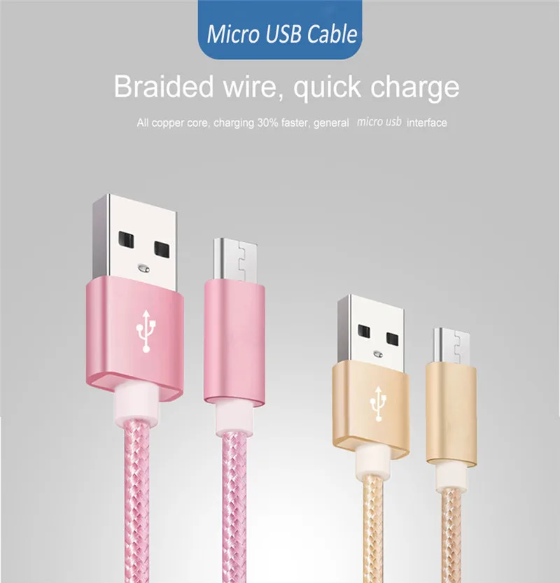 Micro USB Cable 3m 2m Charging Charger Cable Data Cord For Huawei Y3 Y5 Y6 Y9 p smart 2019 p9/p10 lite p9 Honor 8x 8S 7c 20i 7A