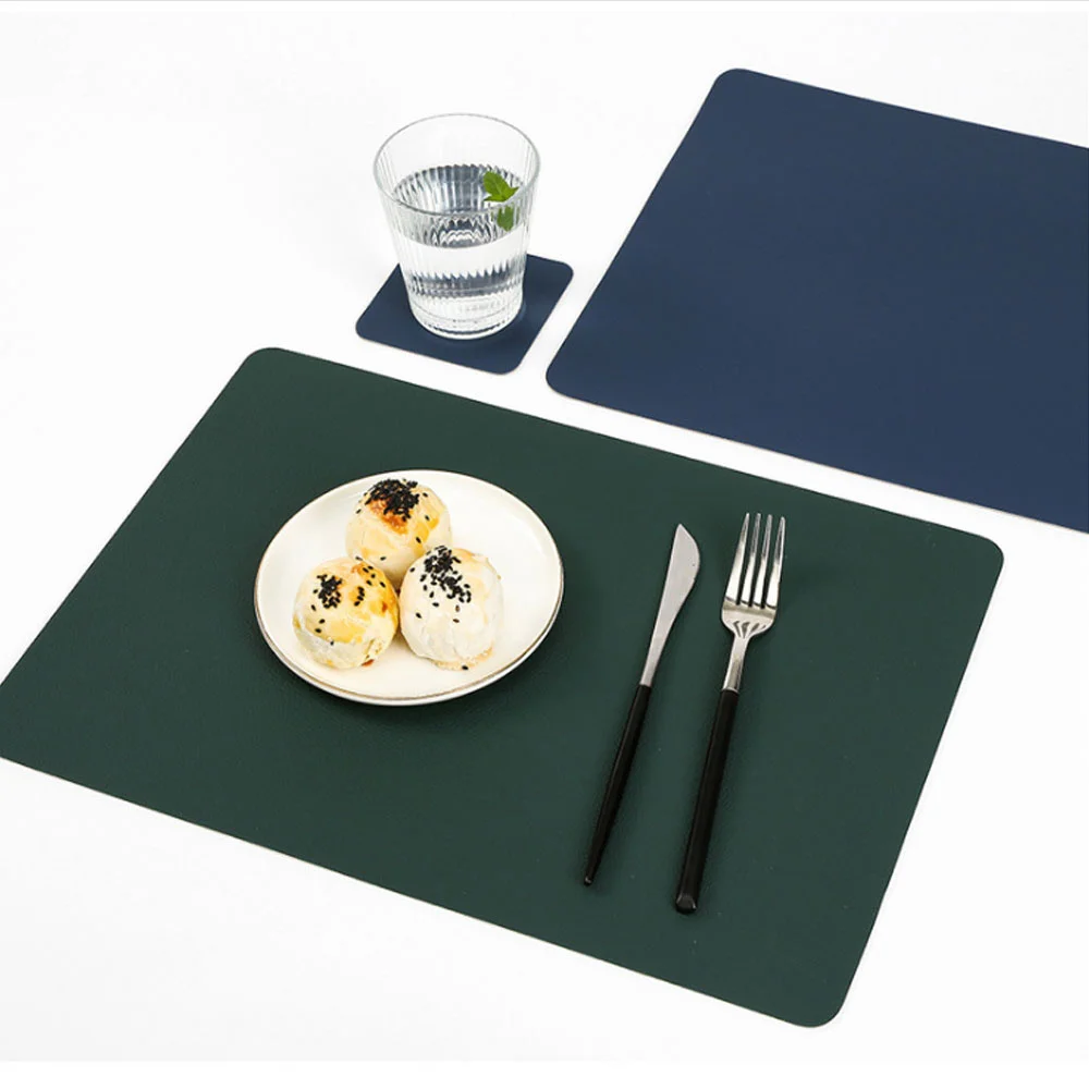 Leather Place Mat Household Items Rectangular Insulated Table Restaurants Hotels Western  Waterproof