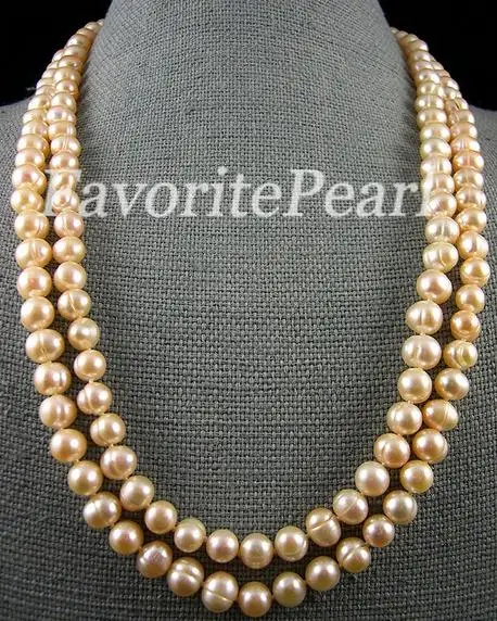 New Arrival Favorite Pearl Necklace 48 inches 9-10mm Pink Color Natural Pearl Long Necklace Handmade Women Gift Fine Jewelry