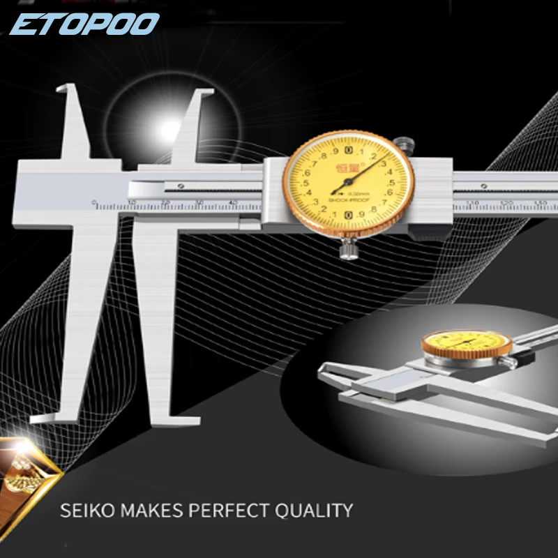 

9-150mm/200mm/300mm 0.02mm Inside Groove Dial vernier Caliper Long Claws Bidirectional Shockproof Paquimetro Measure tools