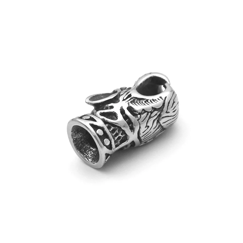 316l Stainless Steel Wolf Head Bead Accessories Metal Spacer 4mm Charms Beads DIY Beaded Bracelet For Jewelry Making