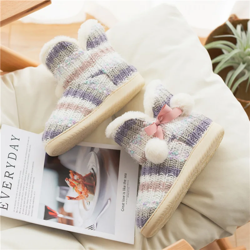 Comemore Women House Cloud Slippers Winter Warm Plush Warm Female Casual Soft Non-slip Indoor Flat Cozy Home Shoes Boots Woman