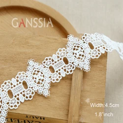 1 Yard Width:4.5cm Vintage Ivory White Hollow Carved Flower Trimming Laces Water Soluble Lace for DIY Sewing Accessories(KK-632)