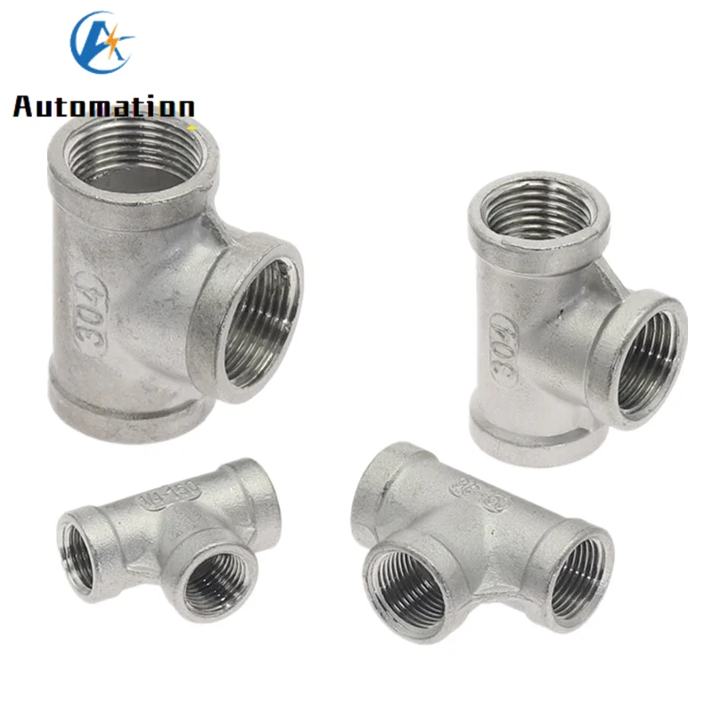 Adapter ze stali nierdzewnej SS 304 1/8" 1/4" 3/8" 1/2" 3/4" 1" 1-1/4" 1-1/2" Gwint wewnętrzny BSP Złączka do rur wodnych 3-drożny adapter trójnika
