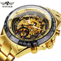 Best Selling Top Brand Luxury WINNER Watch Official Vintage Fashion Mens Mechanical Watches Metal Strap Vintage Retro Wristwatch