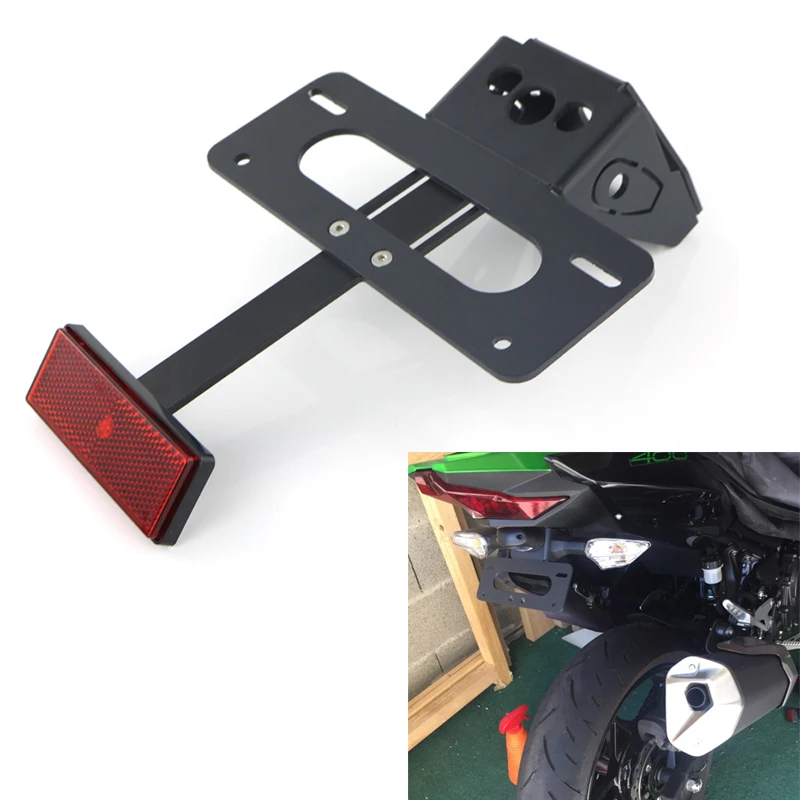 

License Plate Holder Bracket Fit For KAWASAKI Ninja250 Ninja 400 2018-2024 Z400 Z250 Motorcycle Rear Tail Tidy Fender Eliminator