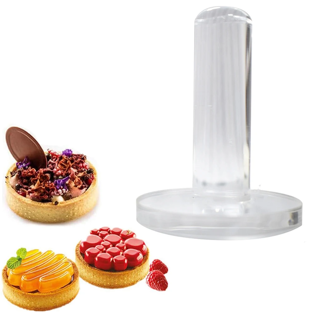 

Portable Cake Tart Ring Tamper Acrylic Pusher Dessert Mousse Eggtart Mold Pressure Pusher Kitchen Cheesecake Pastry Baking Tools