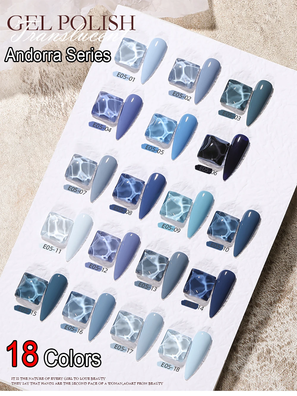 Vendeeni 18 Farben Blau Cyan Gel-Nagellack Semi-Permanent UV LED Soak-Off Gel-Lack Grau Kühle Farbe Gel-Lack für Nagelkunst – Detail 1