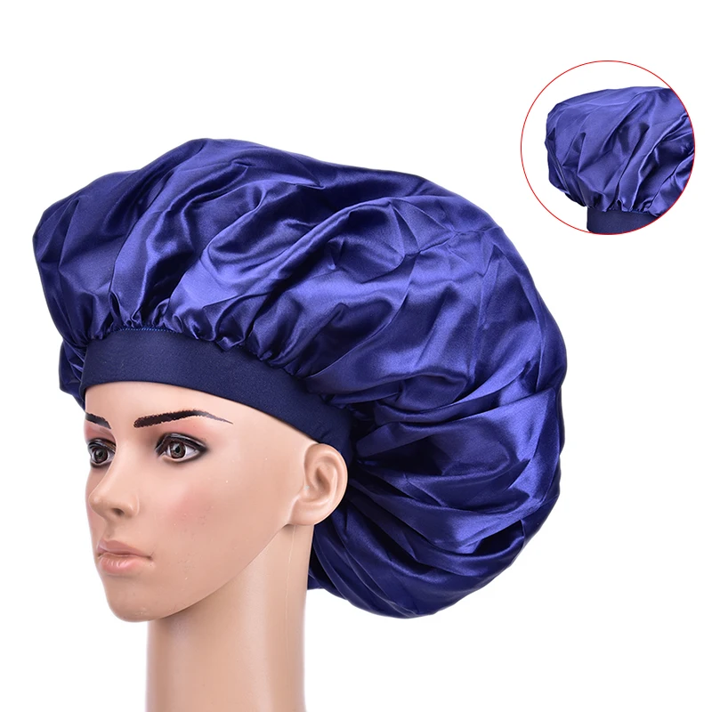 

High Quality 5 Colors Extra Large Sleep Cap Waterproof Shower Cap Women Hair Treatment Protect Hair From Frizzing