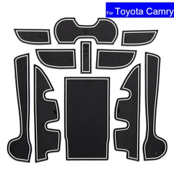 11Pcs Non-slip Car Door Gate Slot Mats Carpets Position Cup Holder Pads For Toyota Camry 2012 2013 2014 2015 2016 7 Generation
