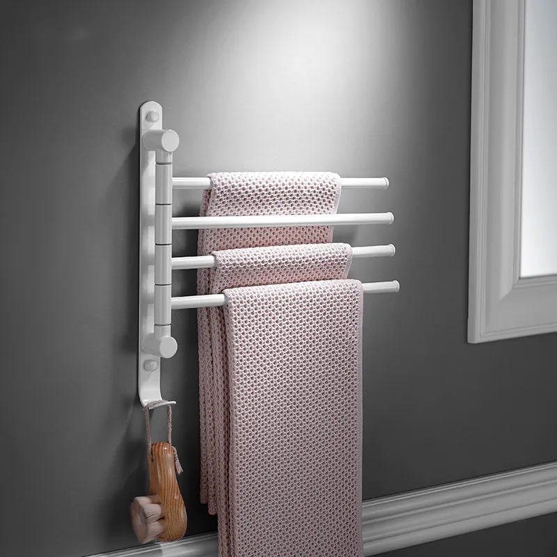 

Tuqiu Fodable Towel Bars with Hooks Brass White Swivel Towel Rack Rotating Holder Bathroom Accessories 4 Swiveet Black Gold