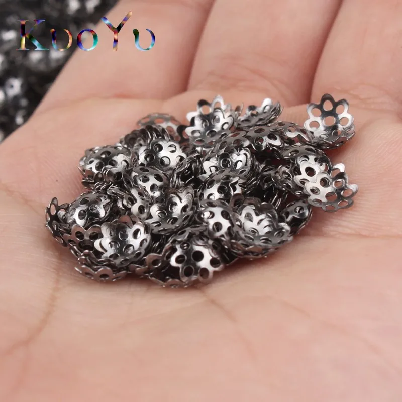 500pcs 6mm Silver Gold Bead Caps For Jewelry Bead Caps End Receptacle Hollow Flower Torus DIY Spaced Apart Jewelry Accessories