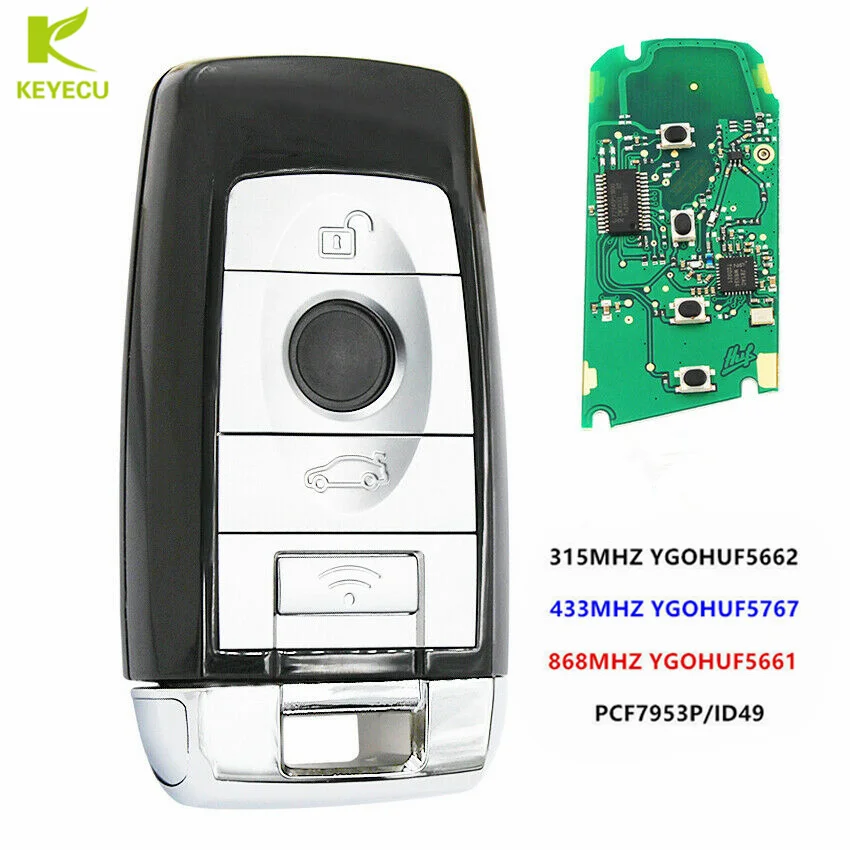 

KEYECU Replacement Remote Key for Rolls-Royce Phantom Style 315/433/868MHz ID49 Chip for BMW F 5 7 Series FEM / BDC CAS4 CAS4+