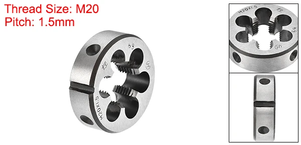 Uxcell M22 X 2.0 Metric Round Die, Machine Thread Left Hand Threading Die, Alloy Tool Steel