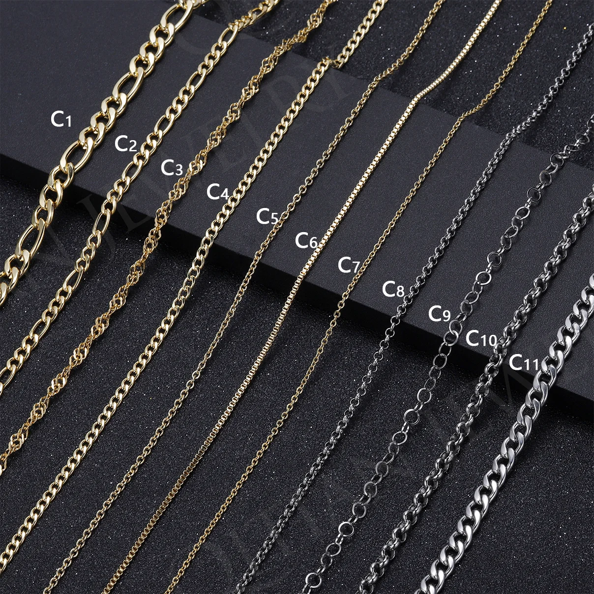 QITIAN Silver Gold Filled Solid Necklace Curb Chains Link  Women Men Choker Stainless Steel Male Female Accessories Fashion