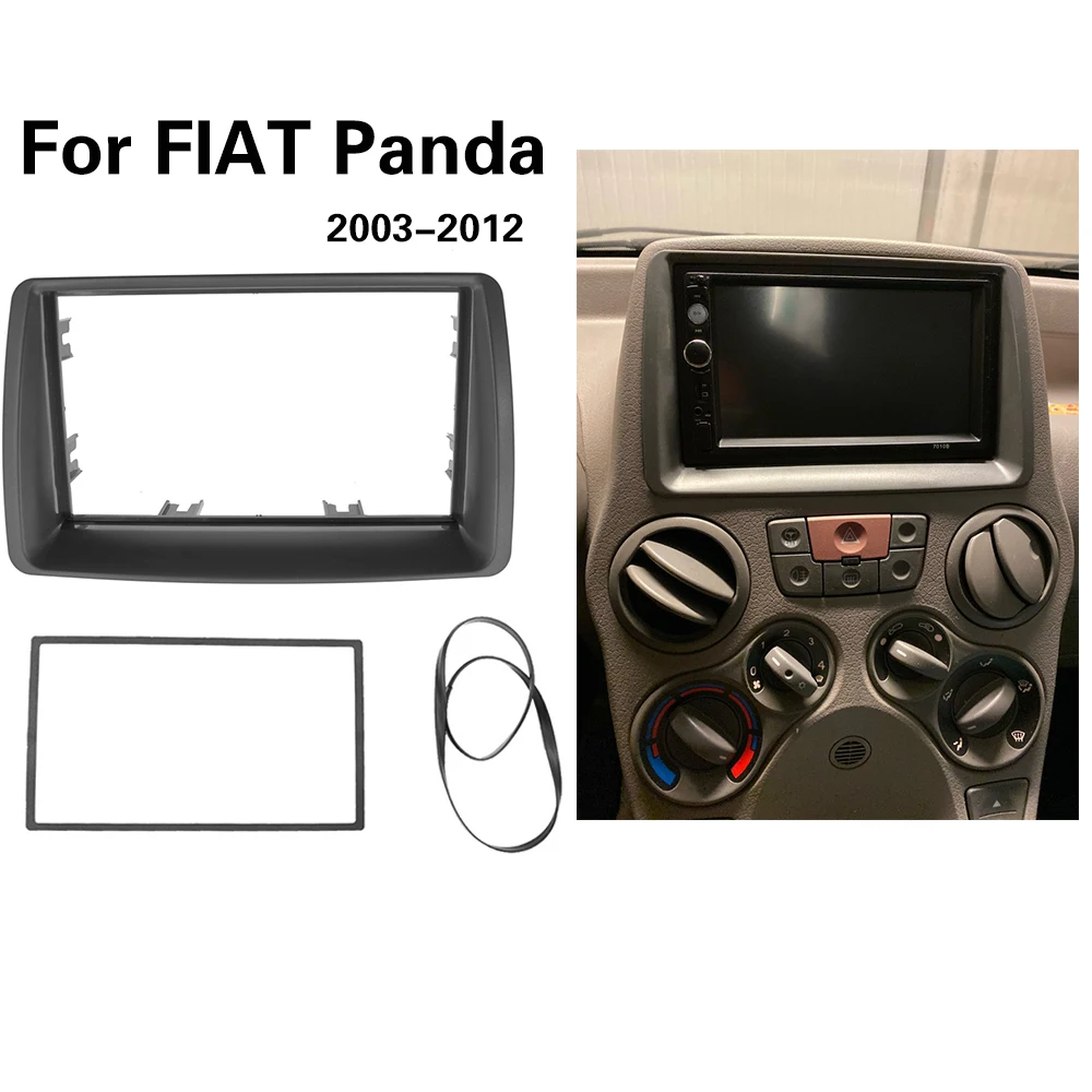 Double Din Car Radio Fascia for 2003-2012 FIAT PANDA Car Styling Autostereo Adapter Double 2 Din Frame Panel Bezel