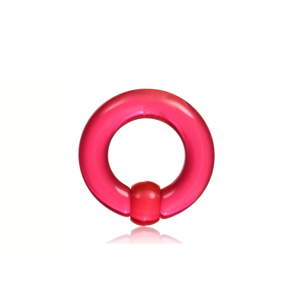 Large Black Acrylic Captive Bead Ring for Body Piercing