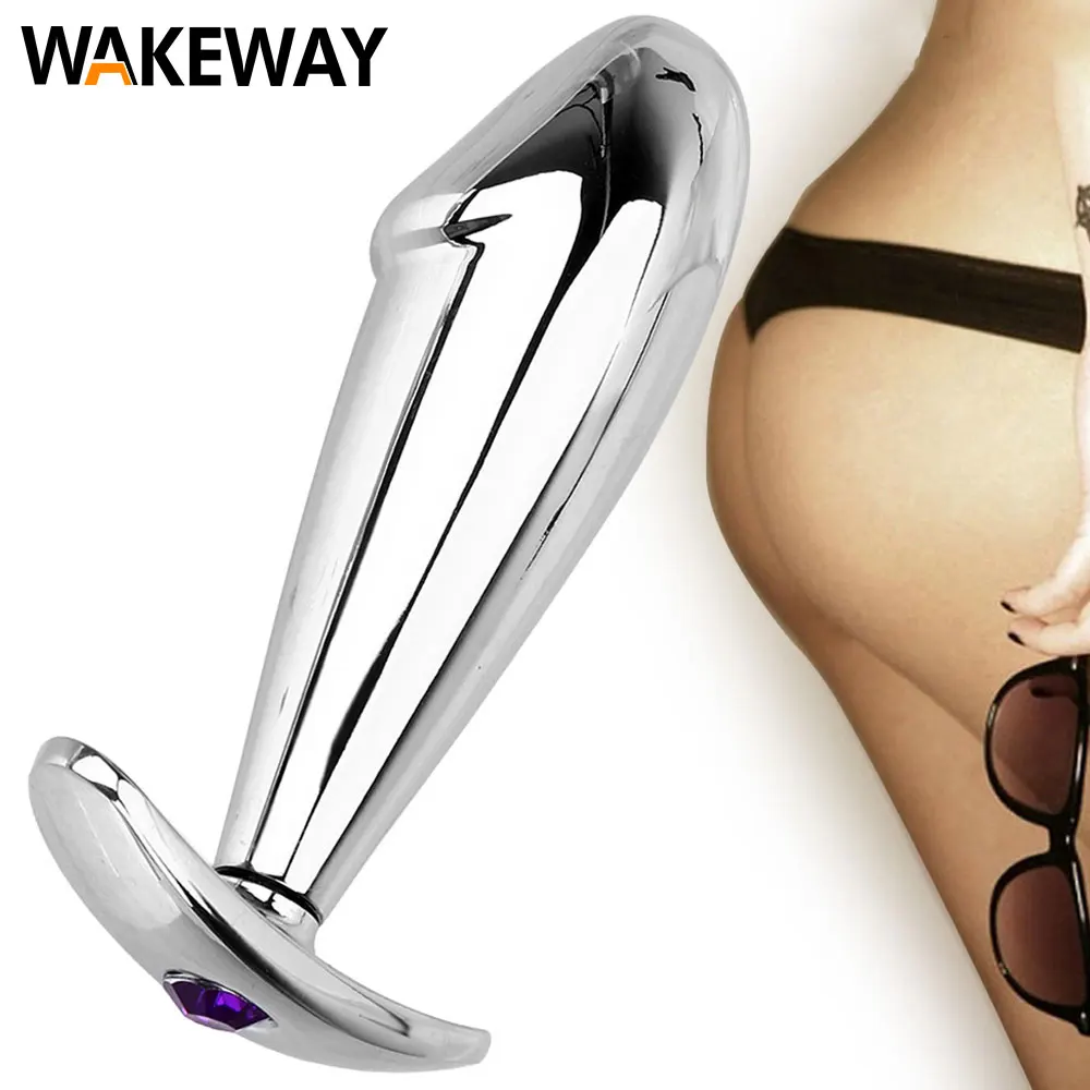 WAKEWAY Anal plug sex toy mini metal stainless steel smooth steel butt small tail female/male dildo personal products