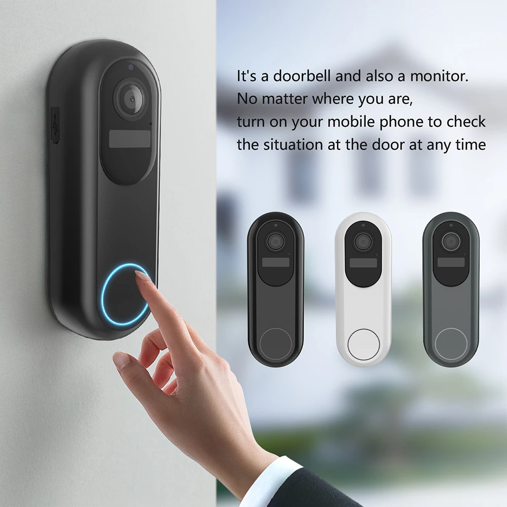 2MP 1080P Dual Band 2.4G และ5G WIFI Doorbell แบตเตอรี่ไร้สายประตูวิดีโอโทรศัพท์ภาพ intercom Doorbell