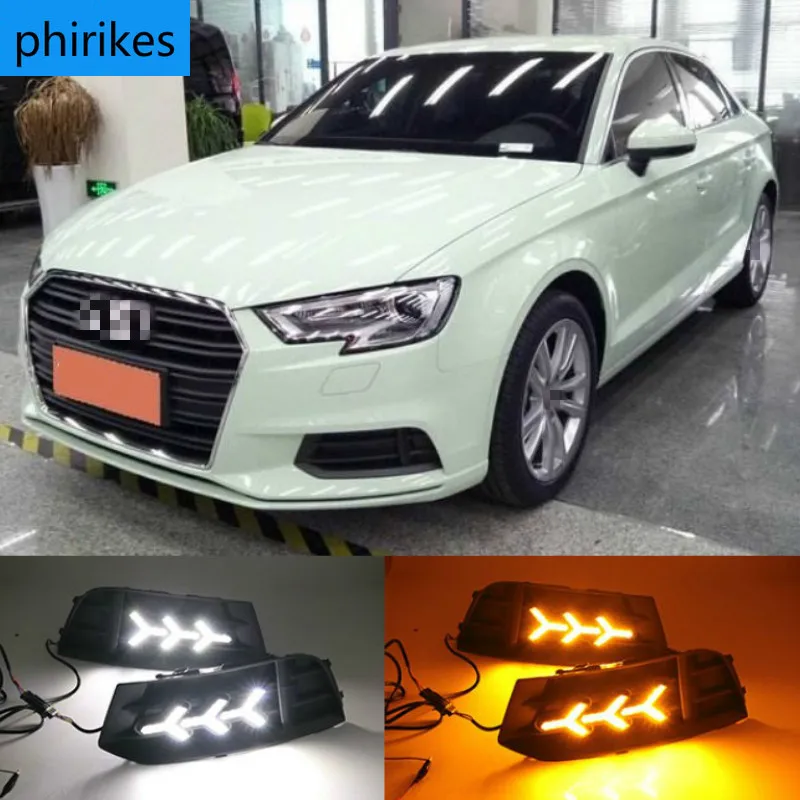 

1 set LED DRL Daytime driving Running Lights Daylight Fog Lamp cover hole light DRL For Audi A3 2017-2019