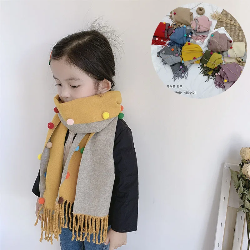 

Children's scarf winter boys and girls autumn winter warm Princess imitation cashmere lovely girl Baby Bib child winter Han