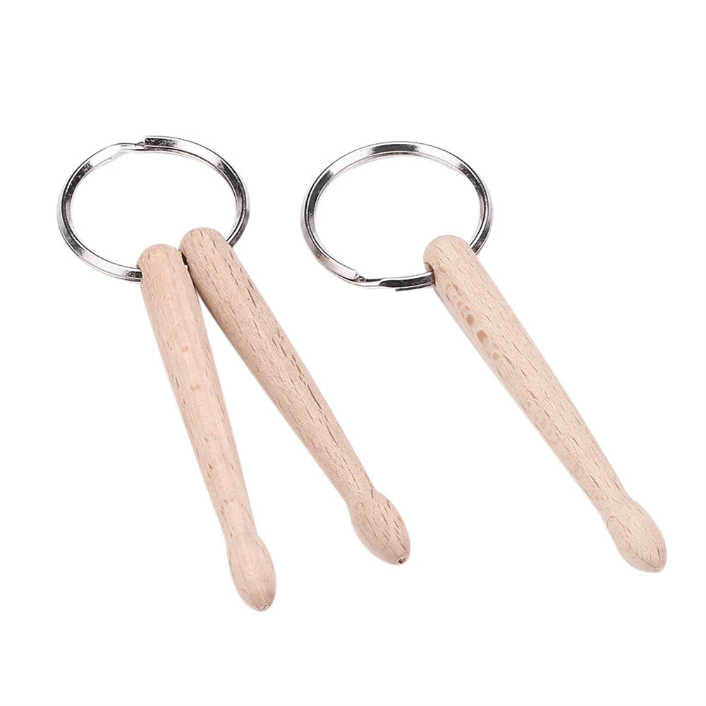 Mini Drum Sticks Keychain Beech Wood Drumsticks Percussion Key Ring Fashion Accessories Music Gift Musical Instrument Toys