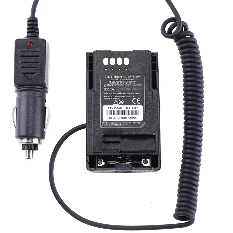 

12/24V Car Charger Battery Eliminator Adapter For Walkie Talkie Motorola MTP750 MTP800 MTP810 MTP830 MTPReplace of KNB-14 KNB-15