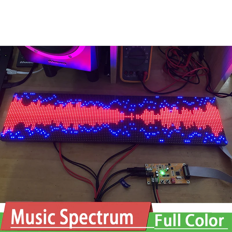 profession Full Color Music Spectrum Display Screen Audio KTV Stage LED Rhythm Light Level Indicator VU Meter Power amplifier