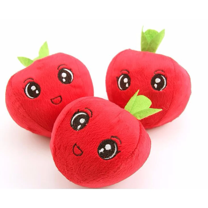 Pet Dog Funny Squeaky Toys Sounding Apple Plush Toys Fruits Model Dog Chew Toys Small Dog Pet Products Supplies