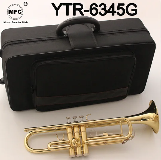 

Music Fancier Club Bb Труба 6345G Золотой лак Музыкальные инструменты Профессиональные трубы Студенческий чехол Мундштук в комплекте