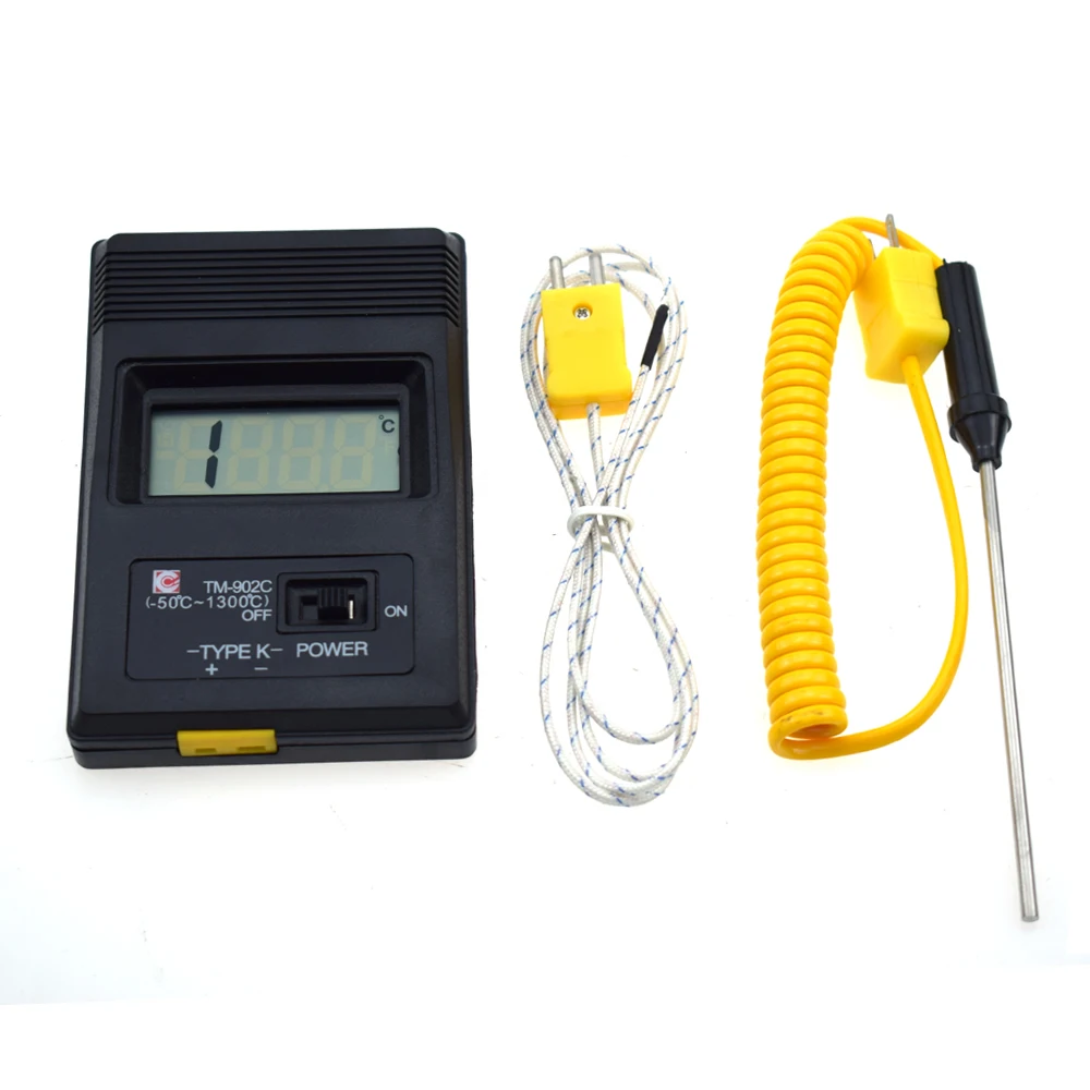 TM-902C (-50C to 1300C) Temperature Meter TM902C Digital K Type Thermometer Sensor + Thermocouple Probe Detector Needle