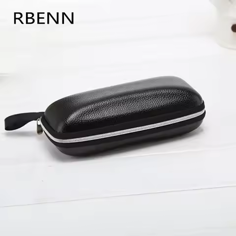 RBENN Black PU Leather Sunglasses Case Zipper Waterproof Sun Glasses Eyewear Storage Men Eyeglasses Box Spectable Case