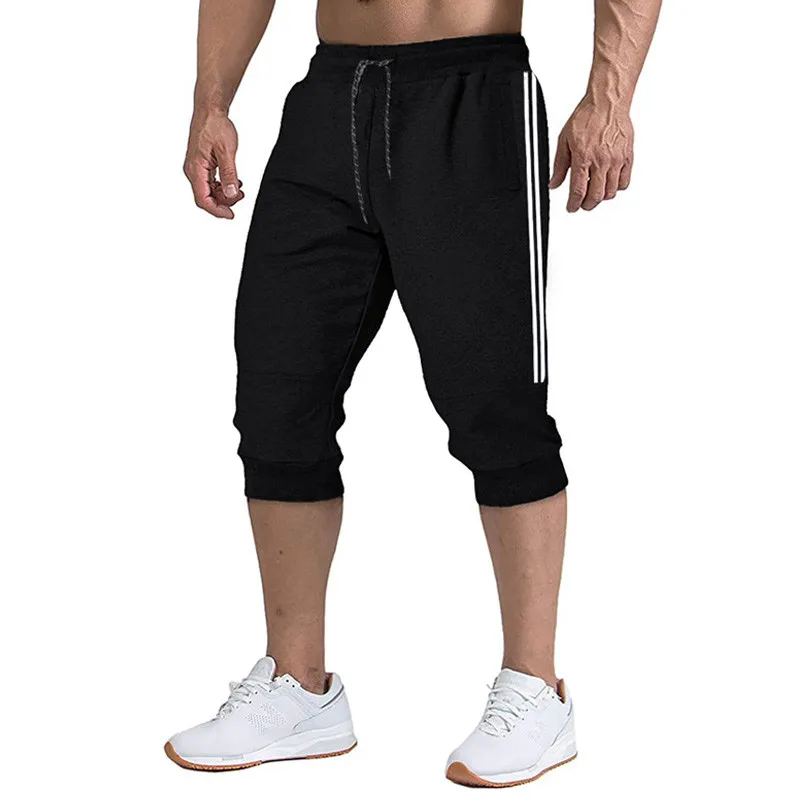 Fashion Men Jogger Casual Slim Harem Shorts Soft 3/4 Trousers Fashion New Brand Men Sweatpants Summer Comfy Male Shorts S-XXXL